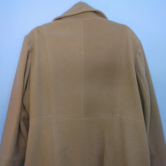 London Fog Wool Blend Double Breasted Pea Coat Women Plus Sz 3X** Camel Tan - Picture 7 of 16